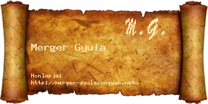 Merger Gyula névjegykártya